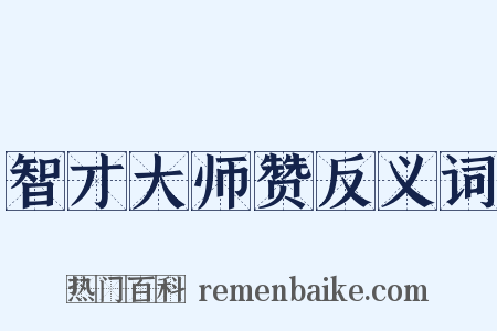 智才大师赞反义词是什么意思的图片